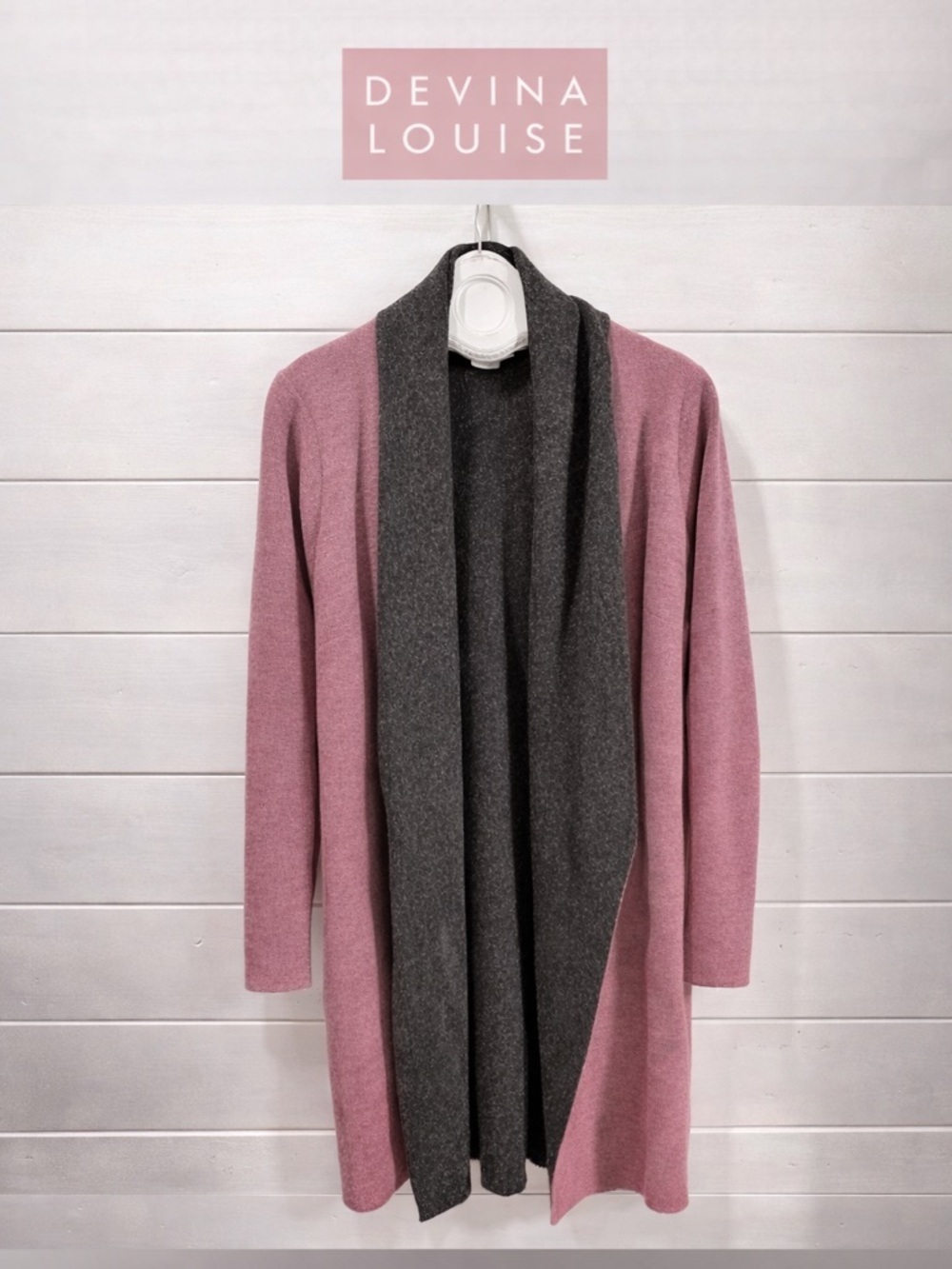 DEVINA LOUISE Handmade Wool Open Cardigan – Size M/L (estimated)